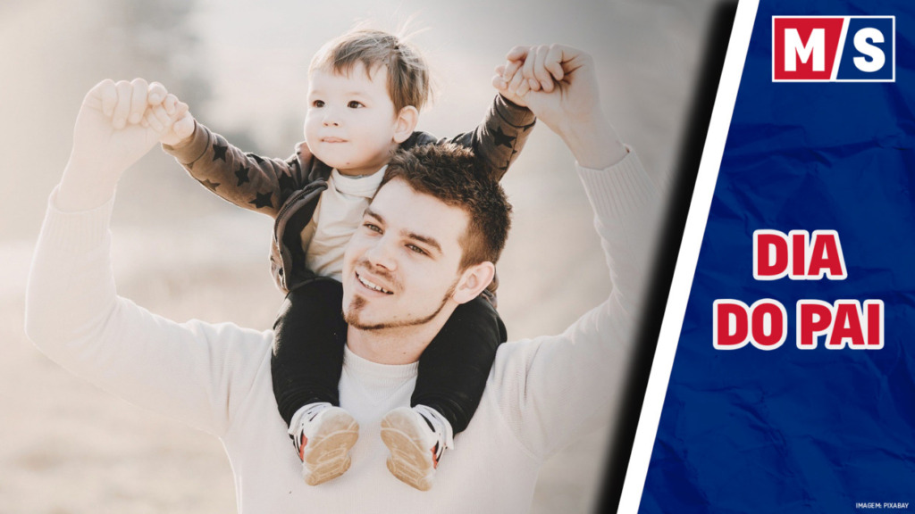 Celebração do Dia do Pai com imagens de pais e filhos, destacando o laço afetivo e familiar.